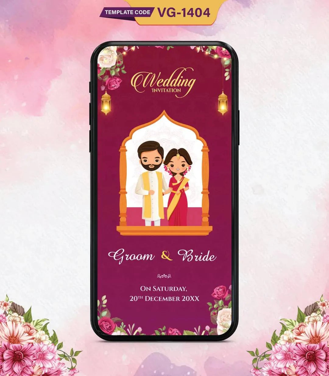 Indian Cartoon Wedding Invitation