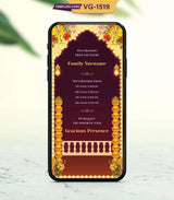 Indian Illustration Wedding Invitation Card