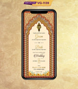 Indian Nakashi Wedding Invitation Card