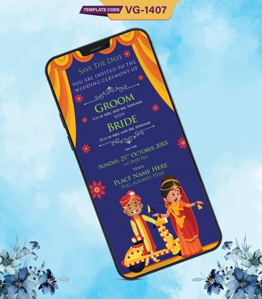 Indian Save The Date Wedding Card | VG-1407