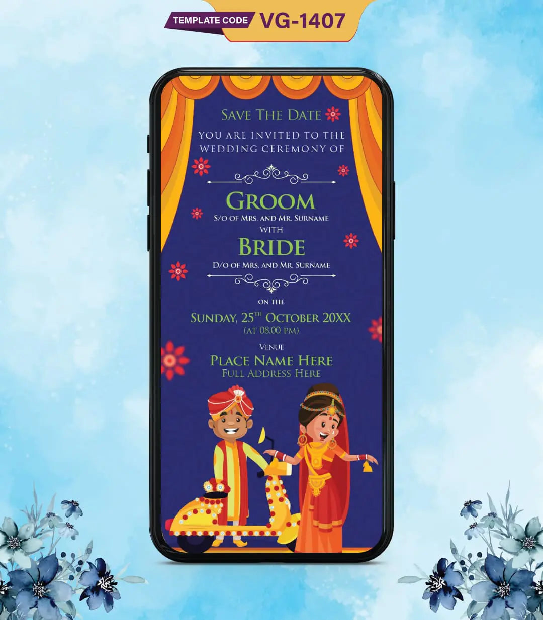 Indian Save The Date Wedding Card | VG-1407