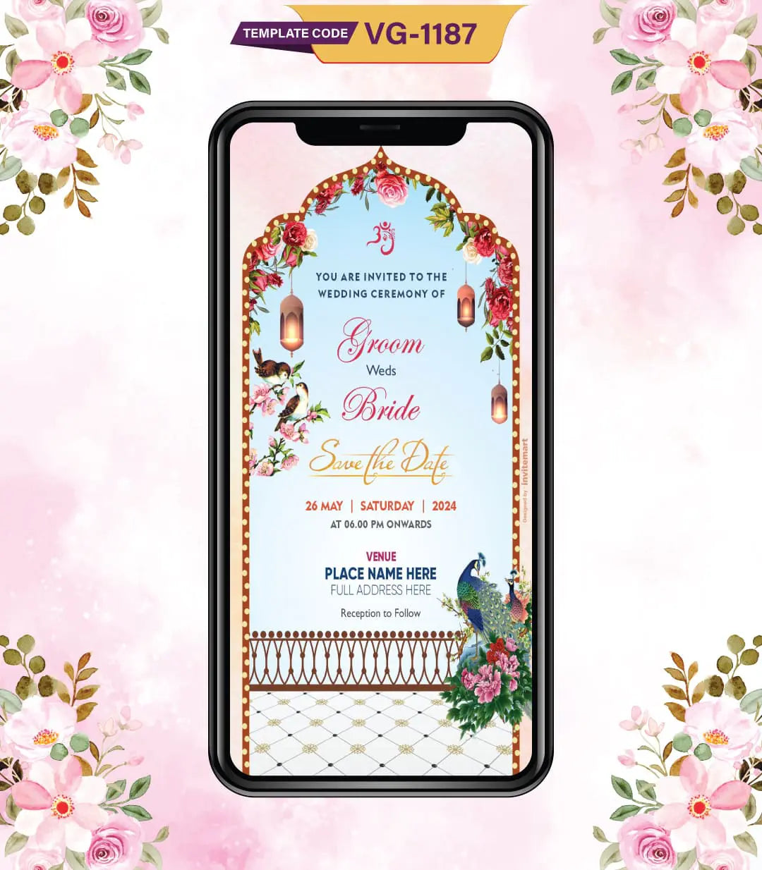 Indian Traditional Wedding Invite Card 