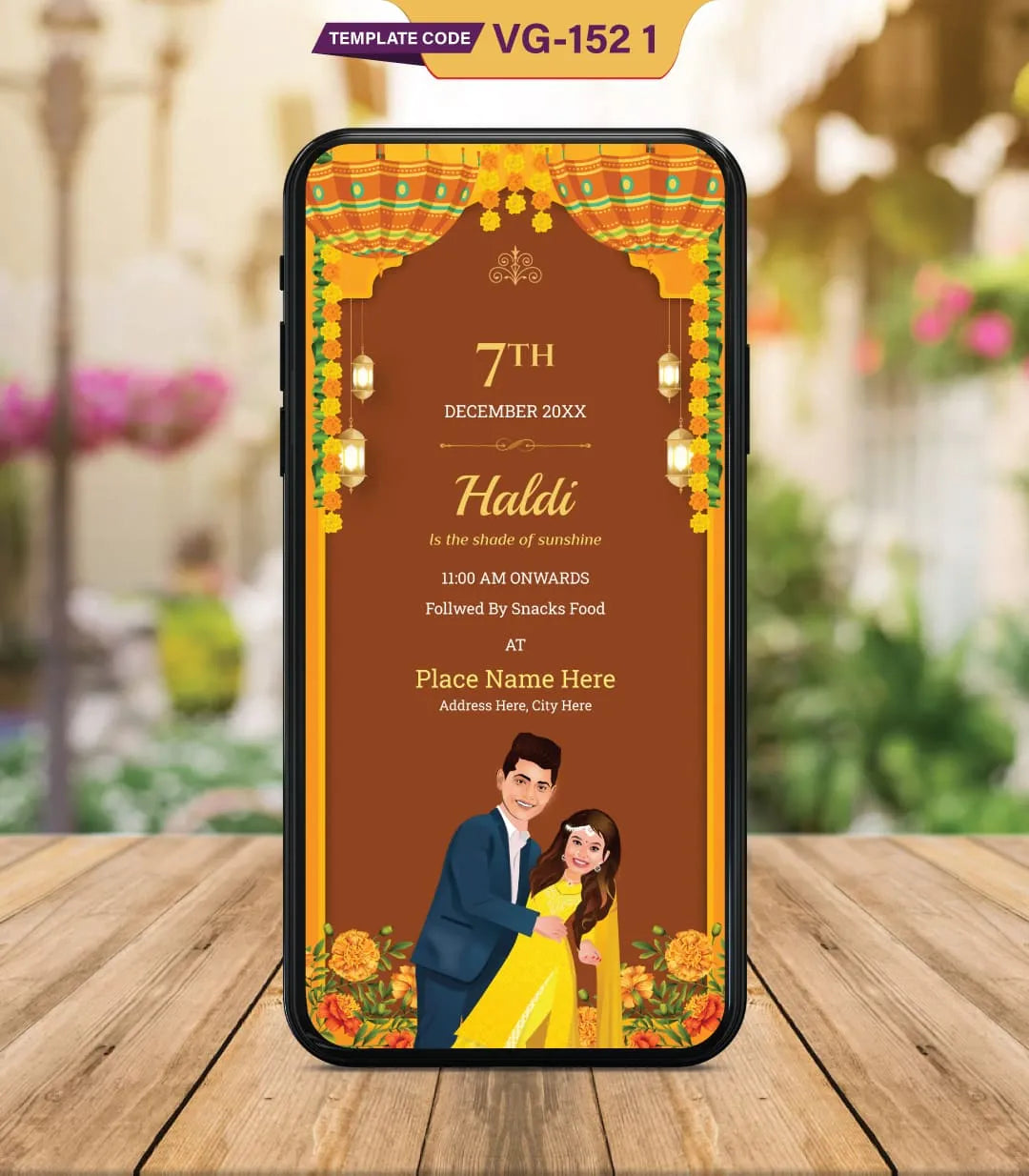 Jain Caricature Multiple Function Wedding Invitation Card