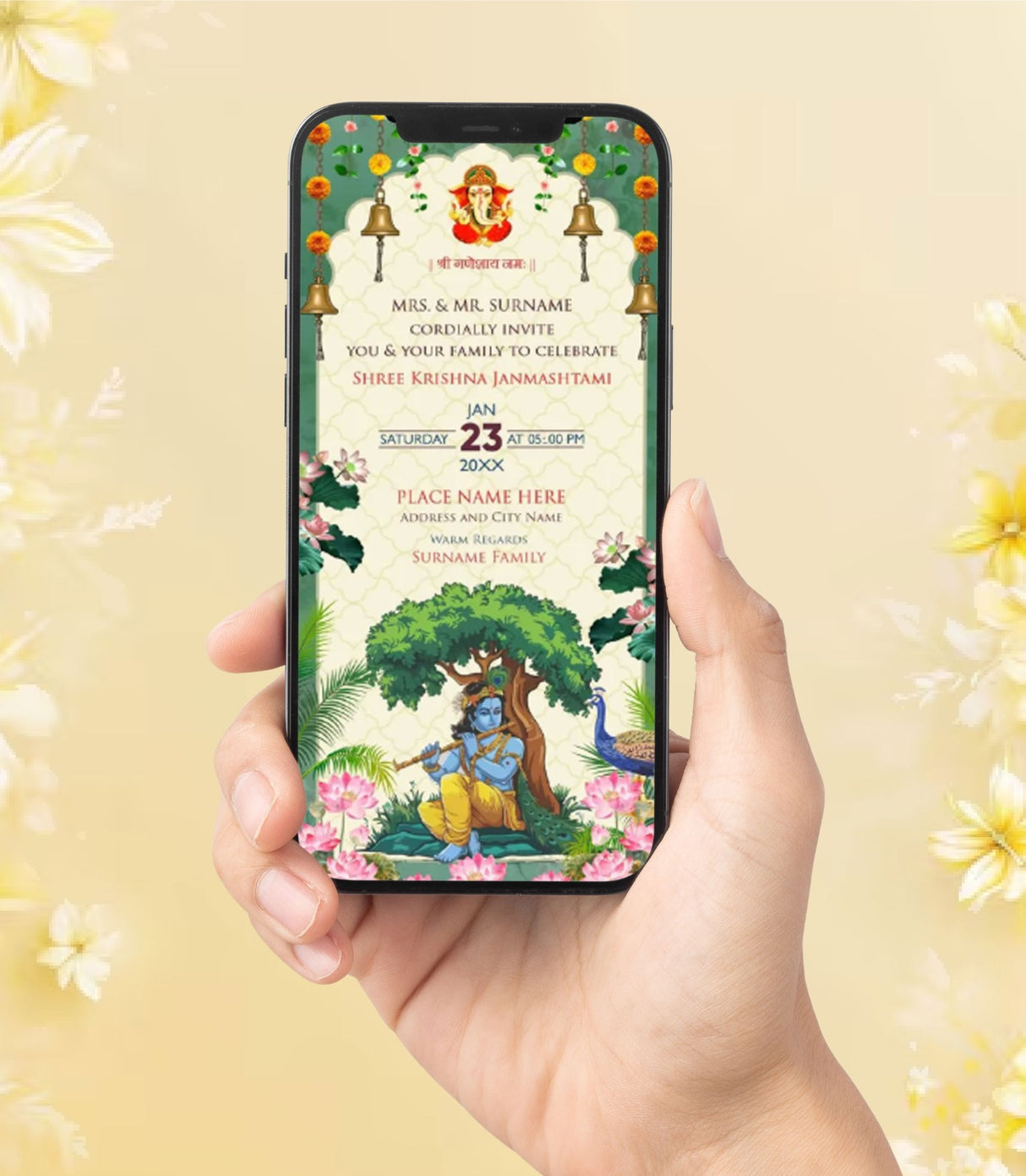 Janmashtami Invitation Card