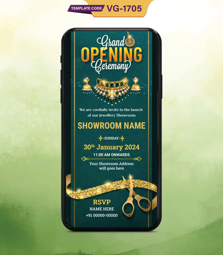 Jewellery Shop Opening Invitation Card | VG-1705