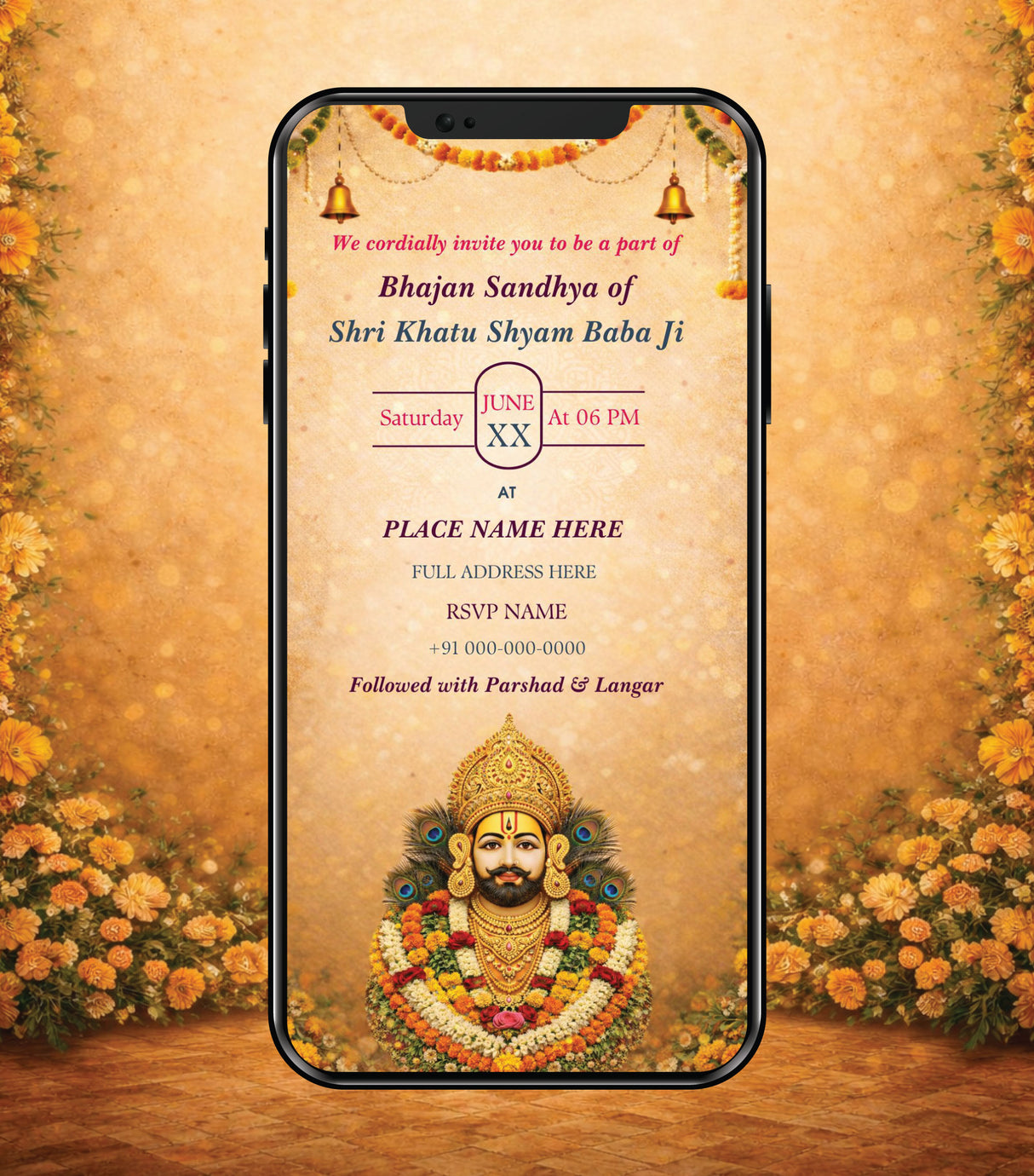 Khatu Shyam Ji Bhajan Sandhya Invitation Card 