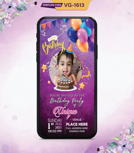 Kids Birthday Invitation Card | VG-1613