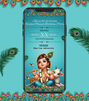 Krishna Birthday Invitation Card 