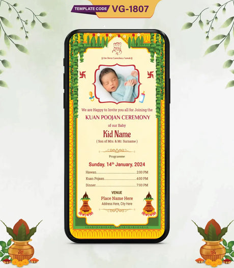 Kua Pujan Invitation Card | VG-1807