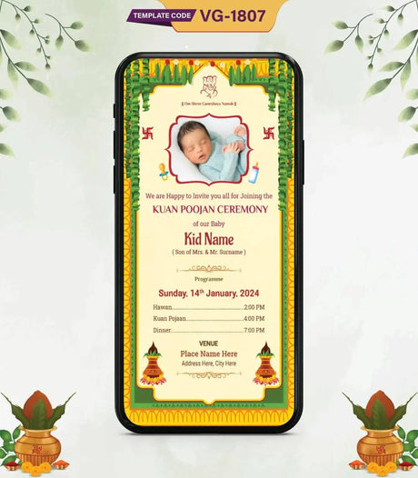 Kua Pujan Invitation Card