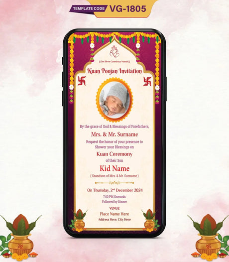 Kuan Poojan Invitation | VG-1805