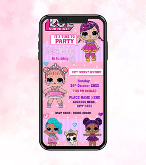 LOL Birthday Party Invitation Card 