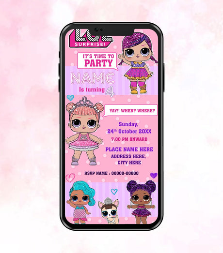 LOL Birthday Party Invitation Card 