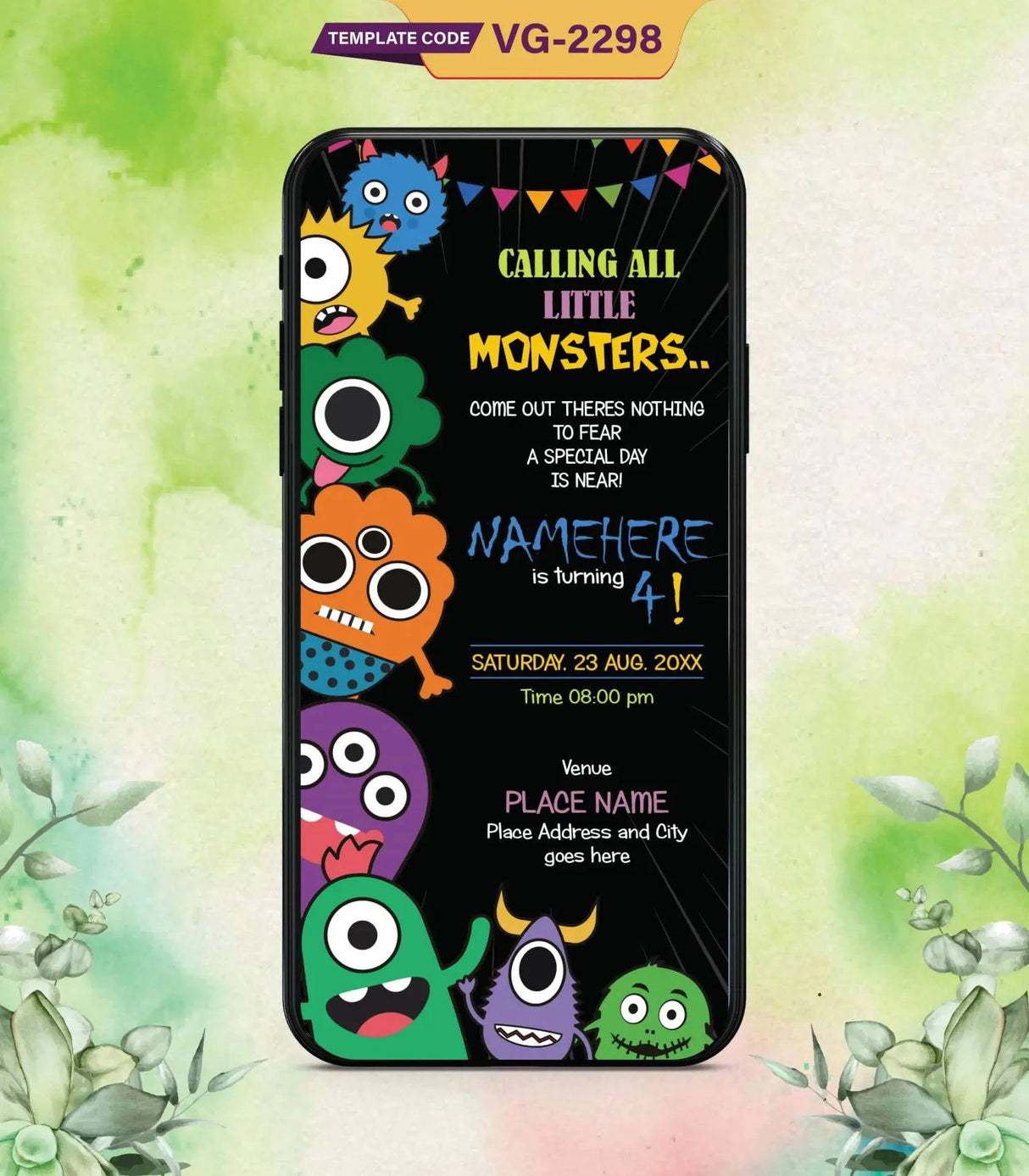 Little Monster Birthday Party Invitations