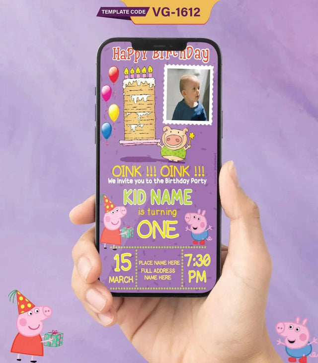 Little Piggy Birthday Party Invitation Card 