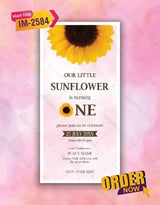 Little Sunflower First Birthday Invitation