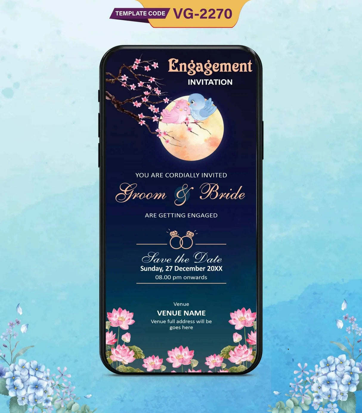 Love Birds Engagement Invitation