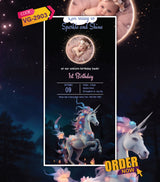 Magical Unicorn First Birthday Invitation