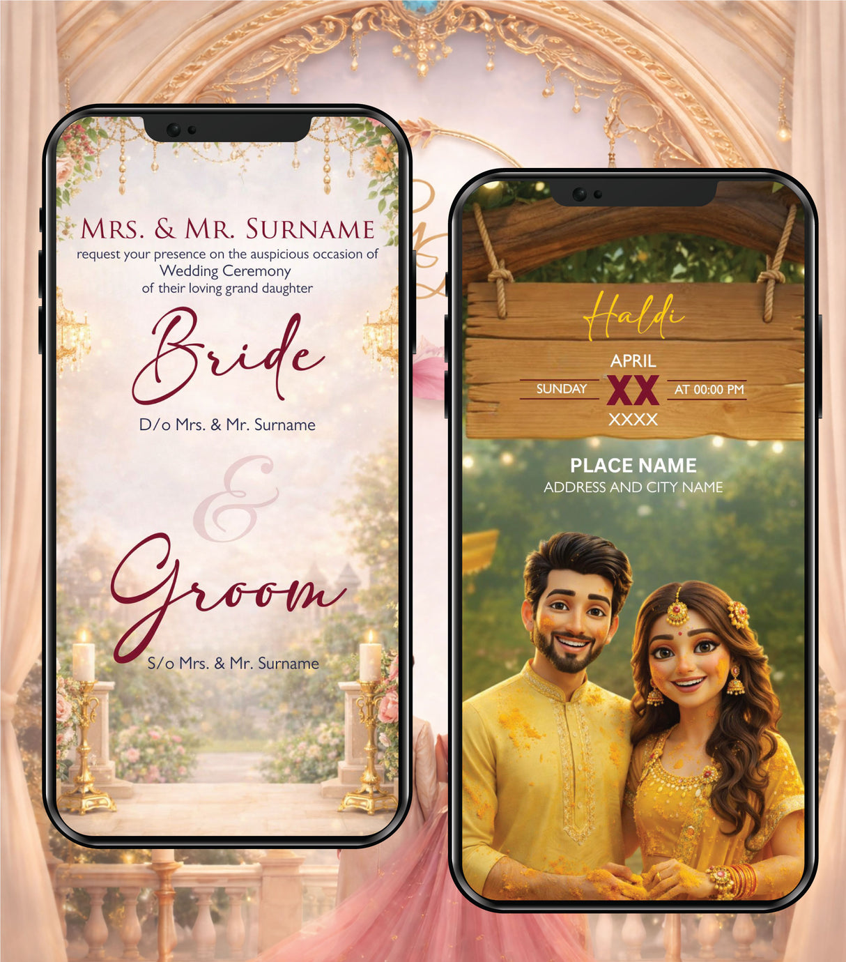 Majestic Palace Wedding Invitation PDF 