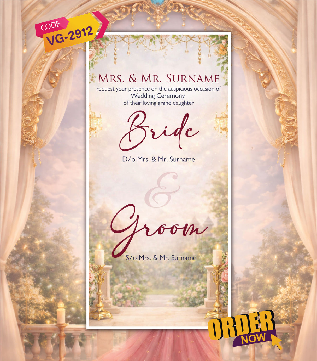 Majestic Palace Wedding Invitation PDF 