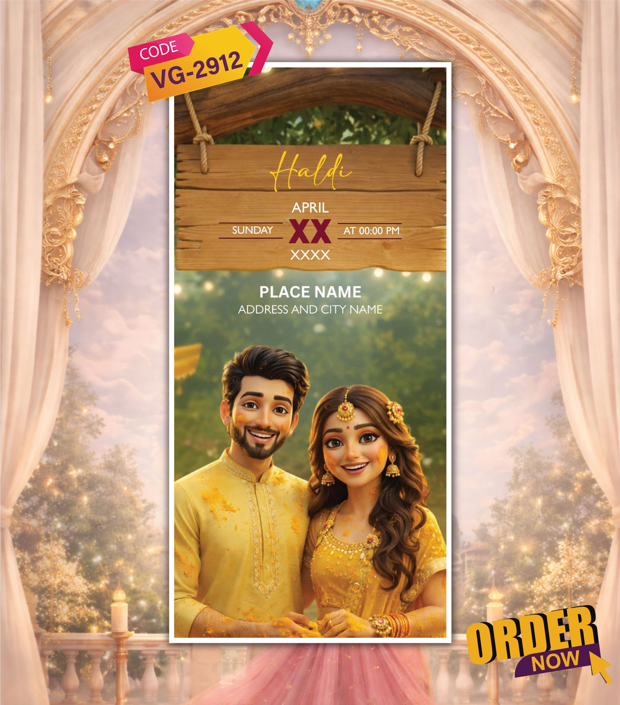 Majestic Palace Wedding Invitation PDF 