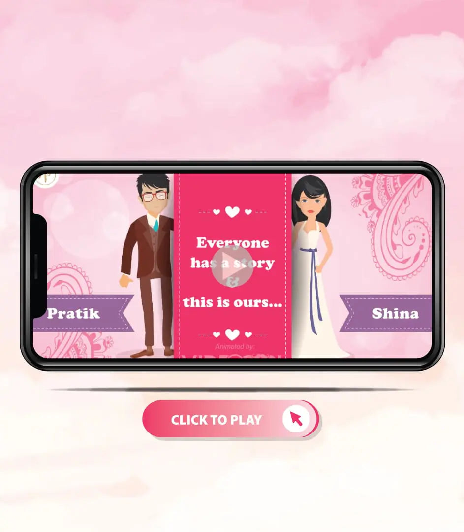 Make 2d Animated Invitation Video Based on True Love Story