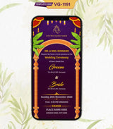 Marathi Cartoon Couple Wedding Invitation Card 