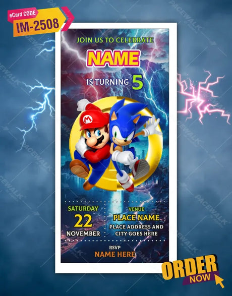 Mario And Sonic Birthday Invitations