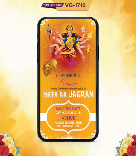 Mata Ka Jagran Invite Card | VG-1716