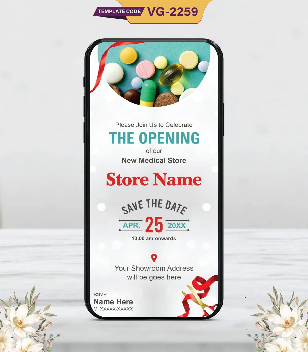 Medical Store Opening Invitations | VG-2259