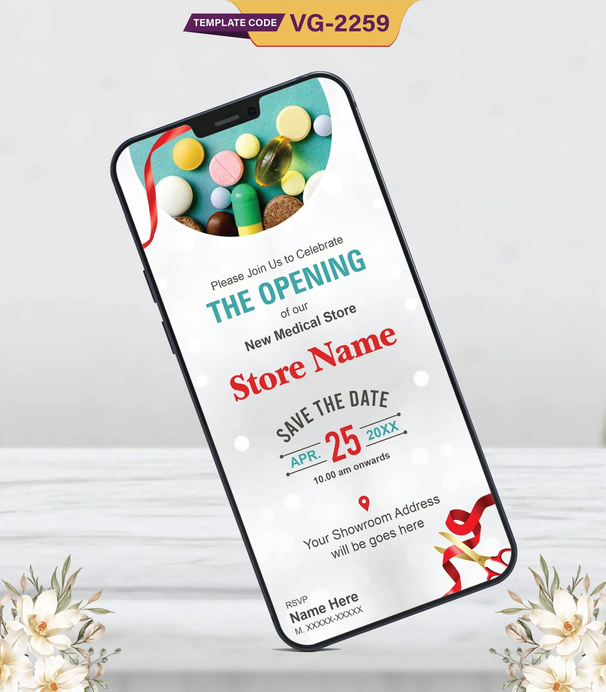 Medical Store Opening Invitations | VG-2259