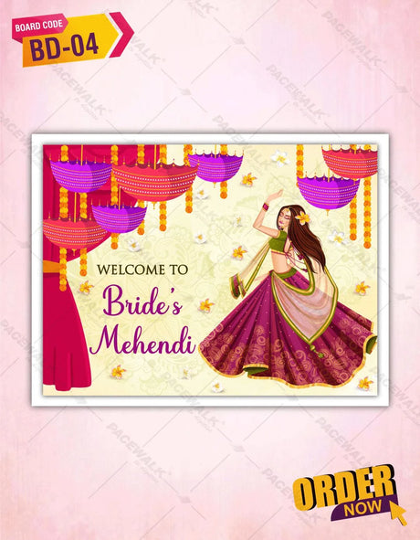 Mehendi Welcome Board Template | BD-04