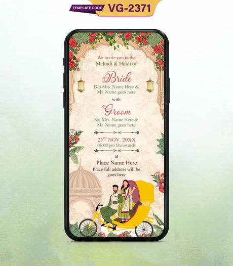 Mehndi And Haldi Invitation Template | VG-2371