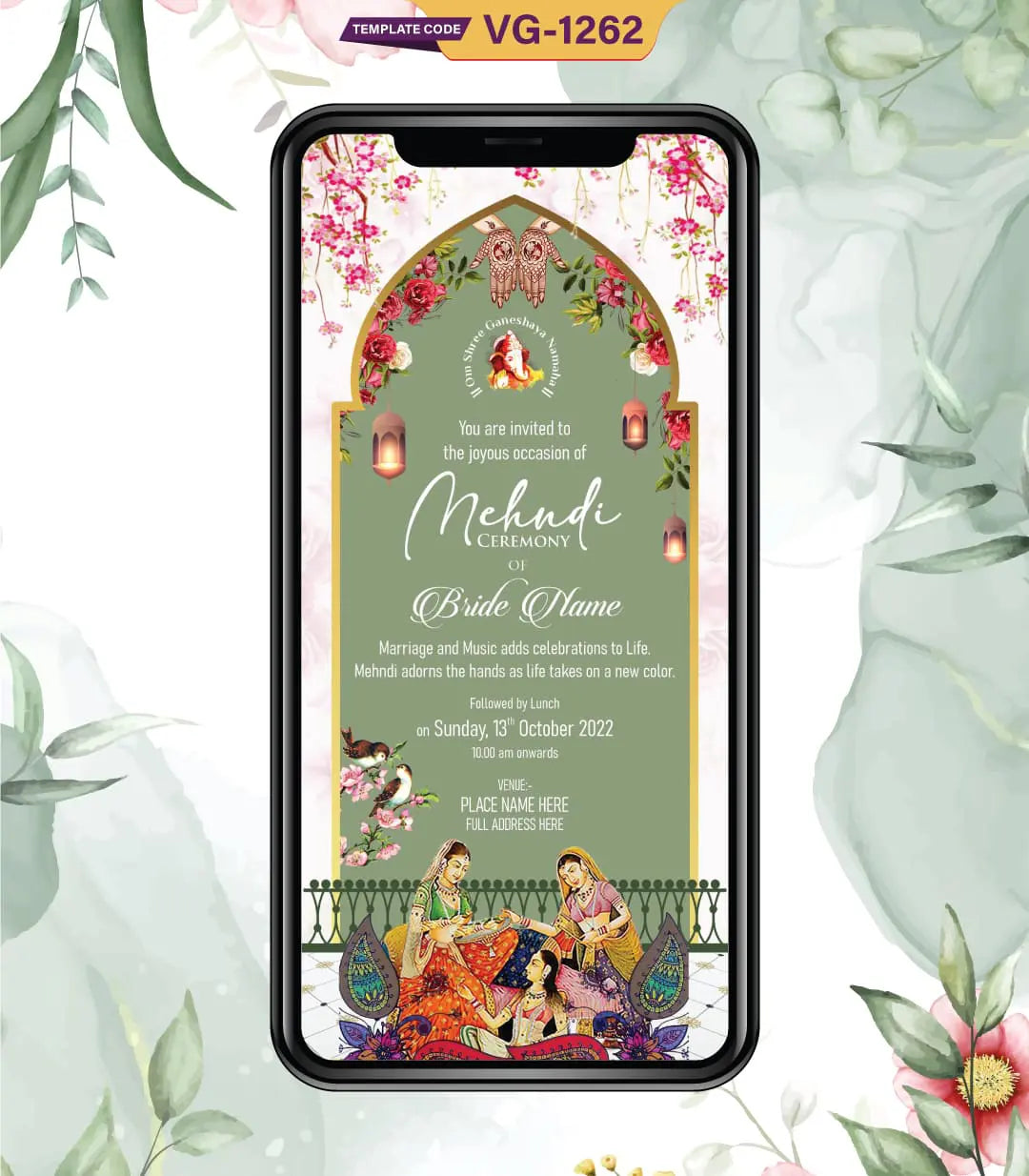 Mehndi Ceremony Card