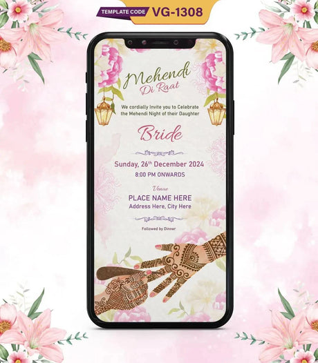 Mehndi Di Raat Invitation Card