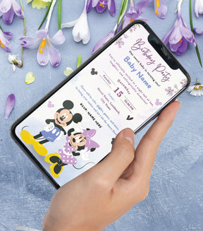 Mickey and Minnie Birthday Invitation 