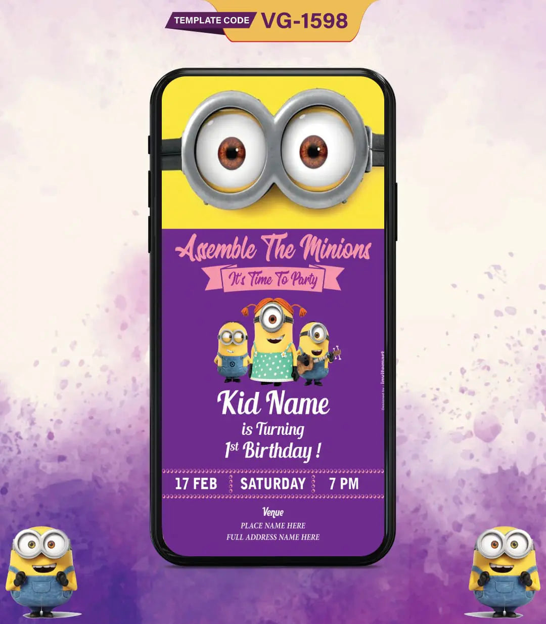 Minion Birthday Party Invitation Card | VG-1598