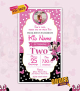 Minnie Mouse Birthday Invitation Card 