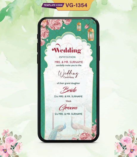 Modern Indian Wedding Invitation Card | VG-1354