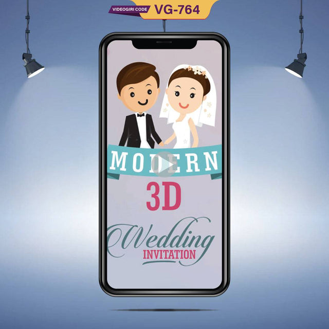 Modern 3d Animated Wedding Invitation Video 