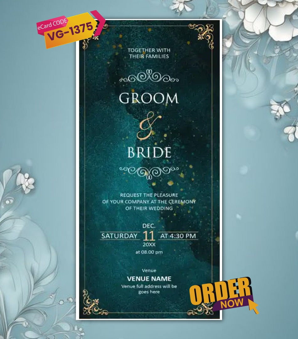 Modern Wedding Ceremony Invitation Card