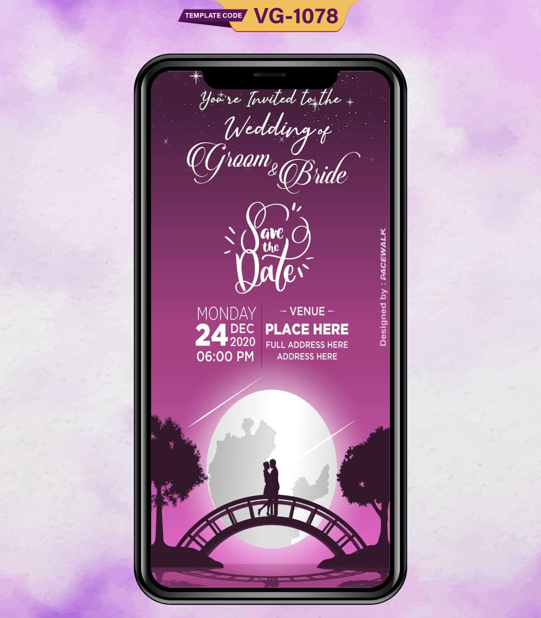 Moon Theme Wedding Invitation