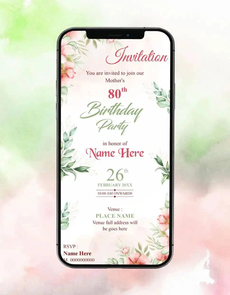 Mother Birthday Invitations 