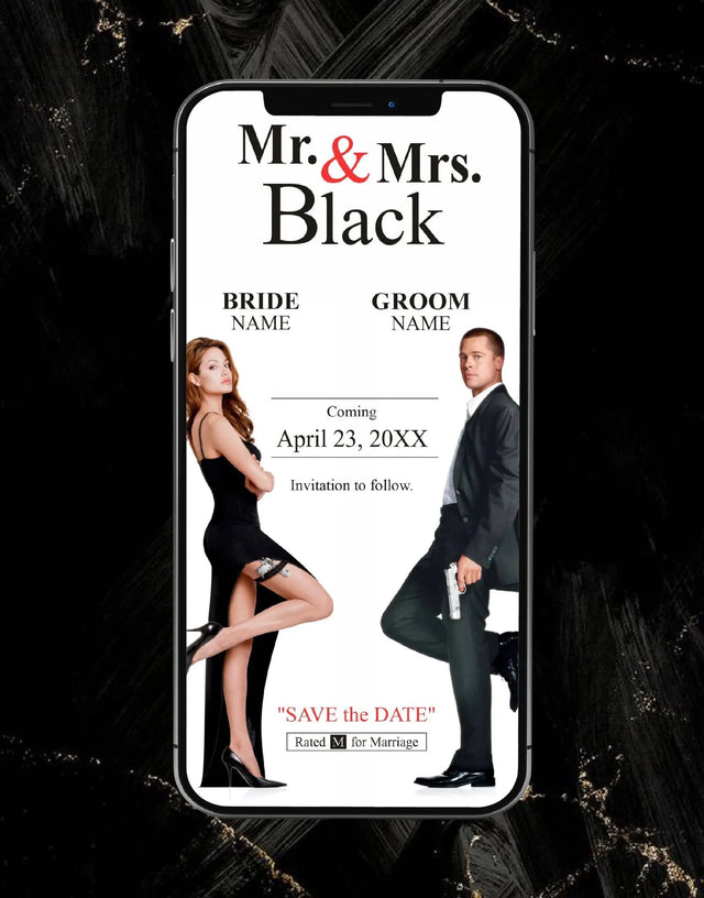 Mr And Mrs Smith Wedding Invitation Card 