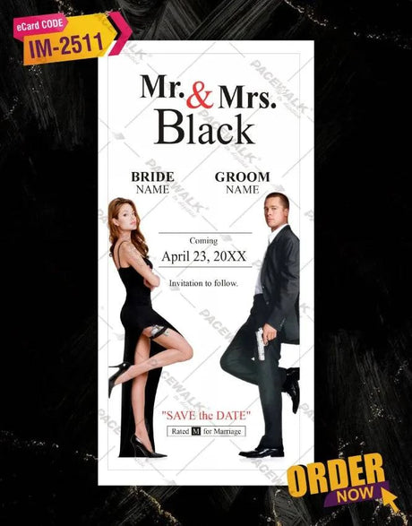 Mr And Mrs Smith Wedding Invitation Card 