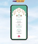 Mughal Theme Wedding Invitation Pdf Card | VG-1325