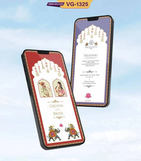 Mughal Theme Wedding Invitation Pdf Card 