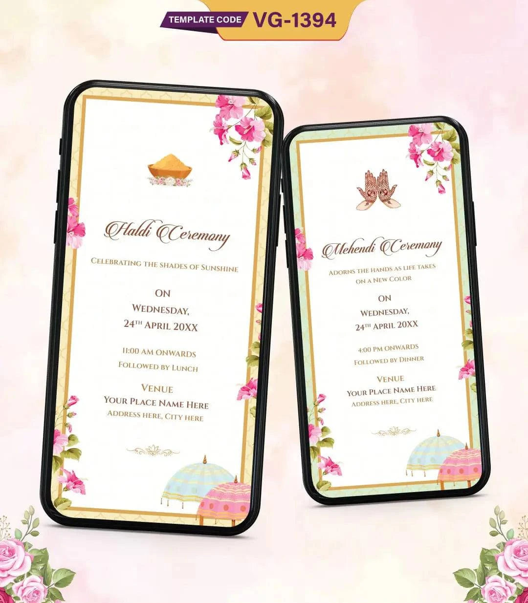 Multi Page Wedding Invitation PDF Card 