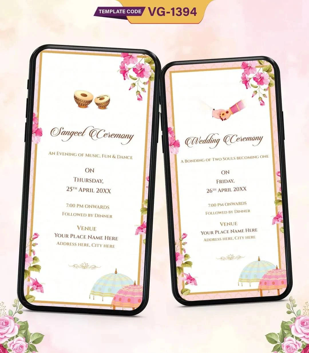 Multi Page Wedding Invitation PDF Card 