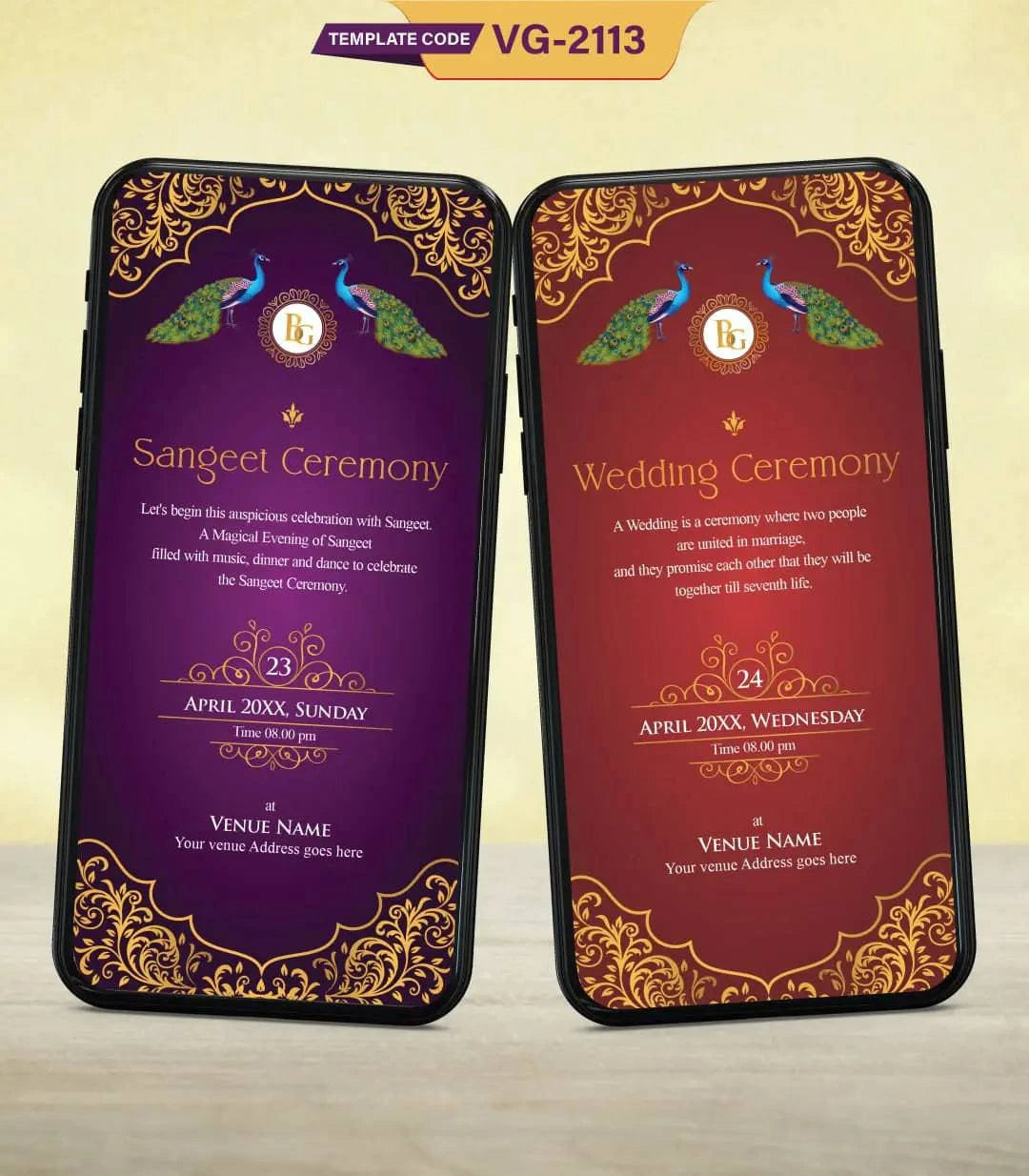 Multicolor Wedding Card 